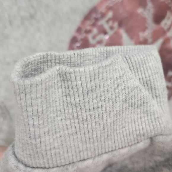 Converse Chuck Taylor Girls Foil‎ Graphic Cropped Pullover Hoodie Grey XL - Picture 5 of 14